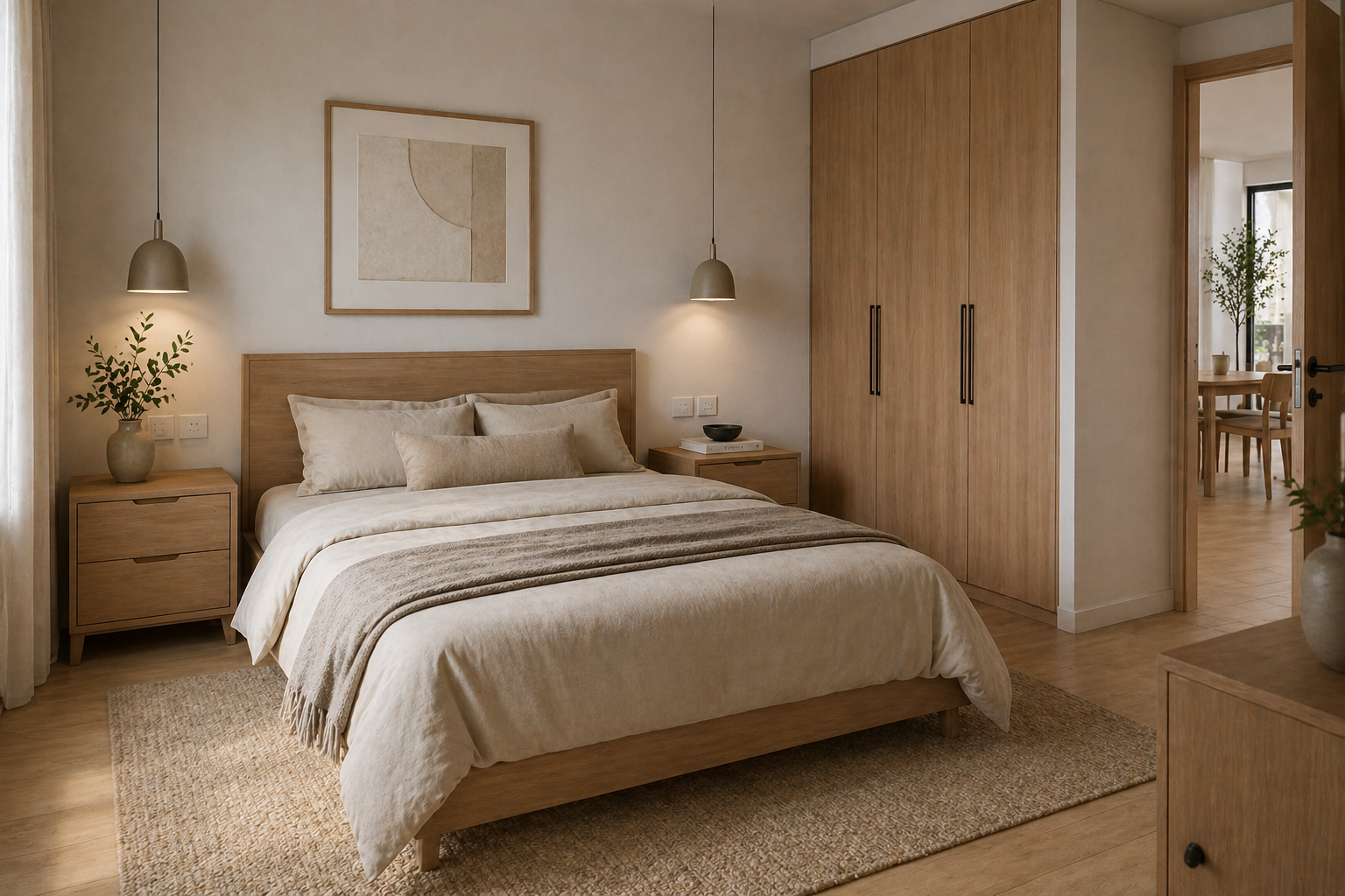 Acabados coordinados de dormitorio