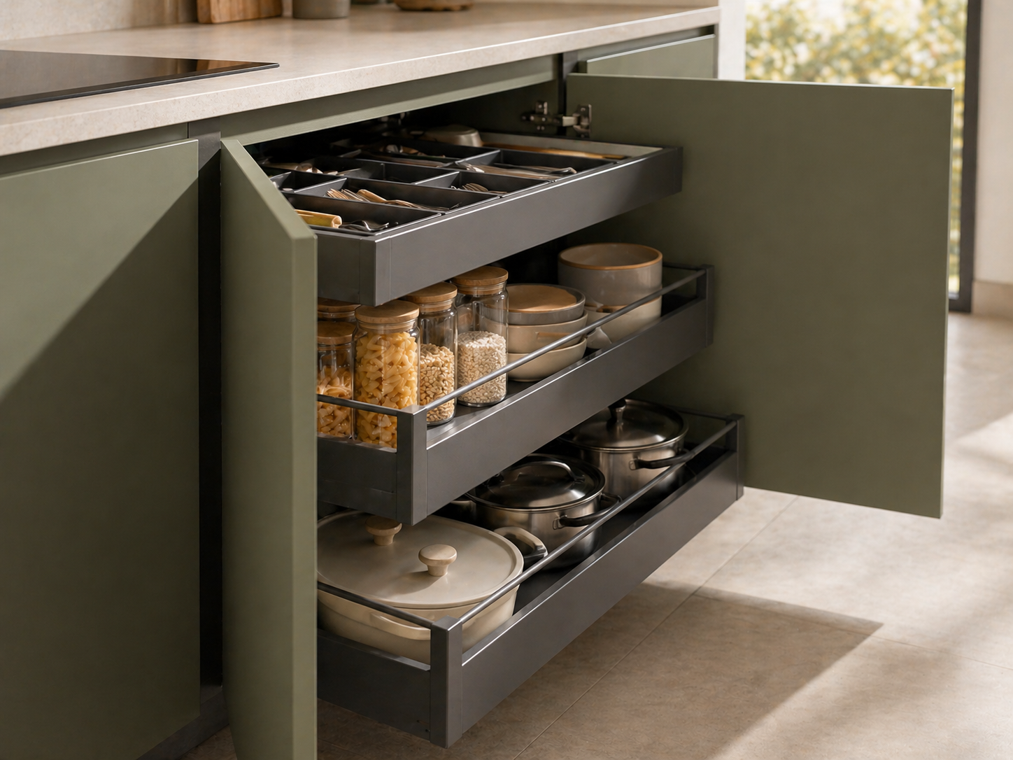 Orden y visibilidad en muebles de cocina